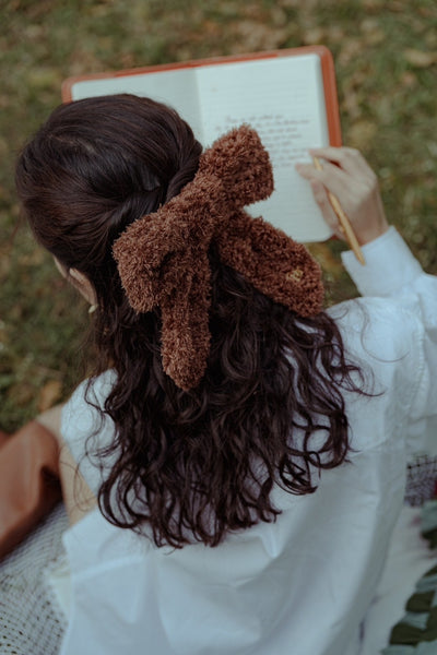 FUR CHATO BOW HAIR TIE